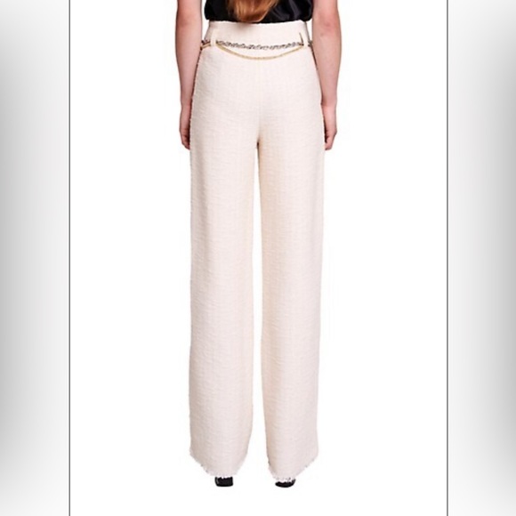 MAJE *Never Worn* Pileno Belted Wide-Leg Tweed Pants Size Small - Picture 2 of 2